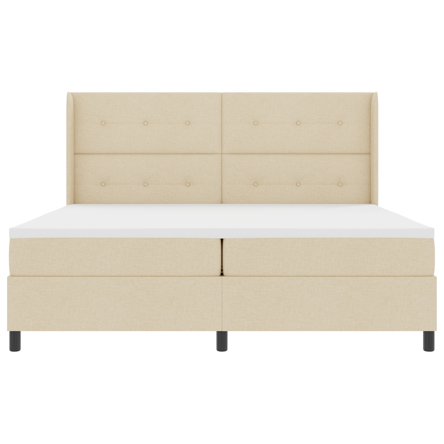Boxspringbed met matras en LED stof crèmekleurig 200x200 cm
