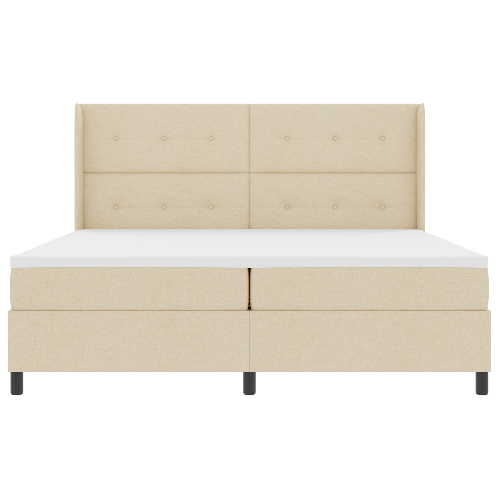 Boxspringbed met matras en LED stof crèmekleurig 200x200 cm