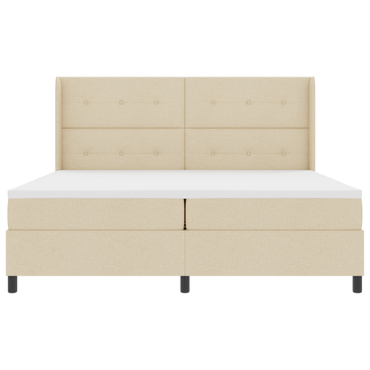 Boxspringbed met matras en LED stof crèmekleurig 200x200 cm