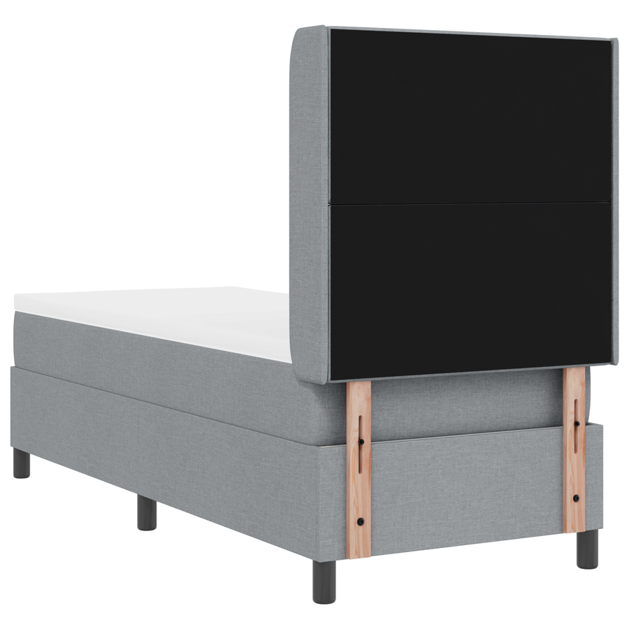 Boxspringbed met matras en LED stof lichtgrijs 80x200 cm