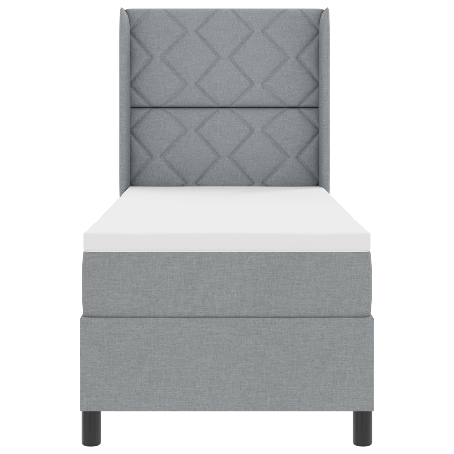 Boxspringbed met matras en LED stof lichtgrijs 80x200 cm