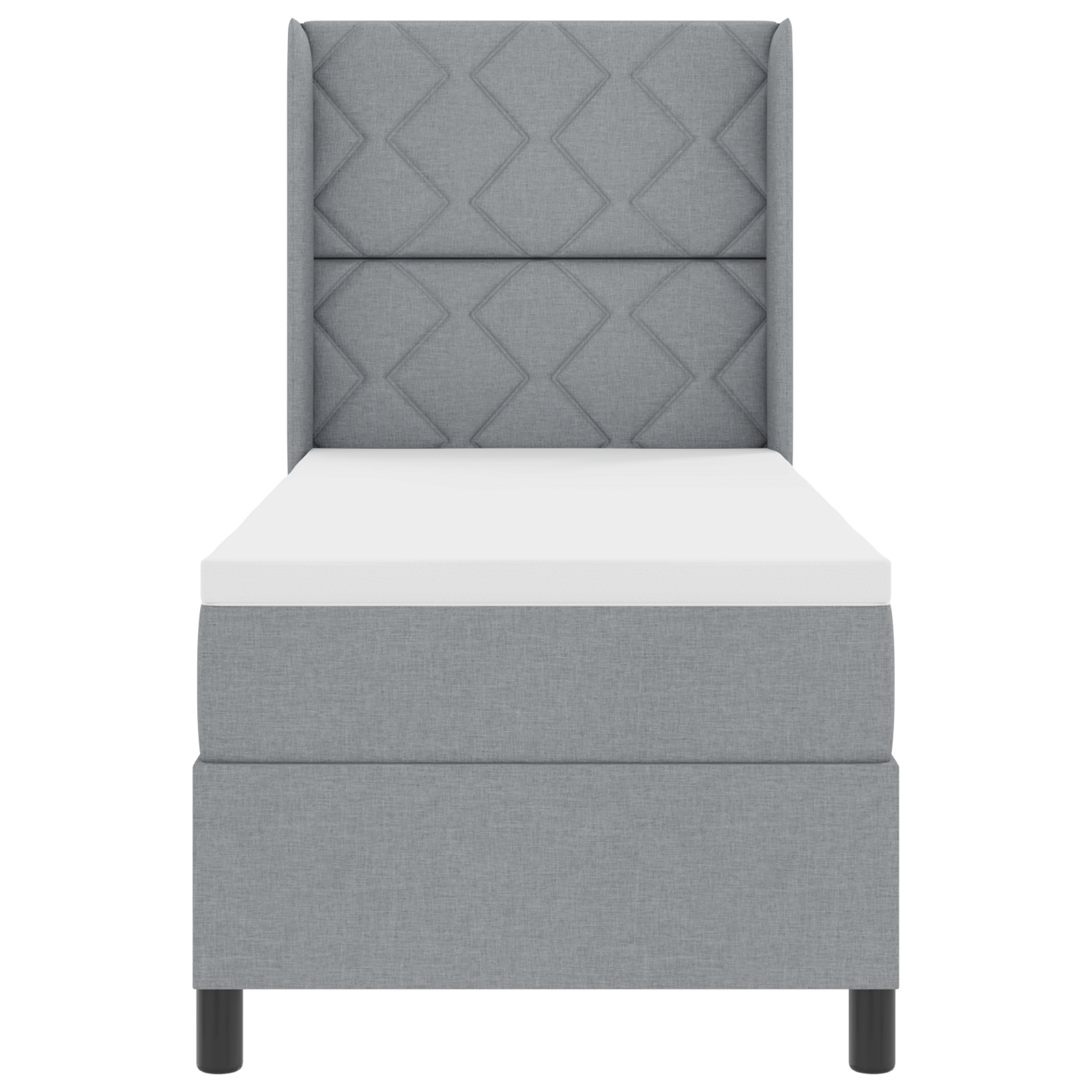 Boxspringbed met matras en LED stof lichtgrijs 80x200 cm
