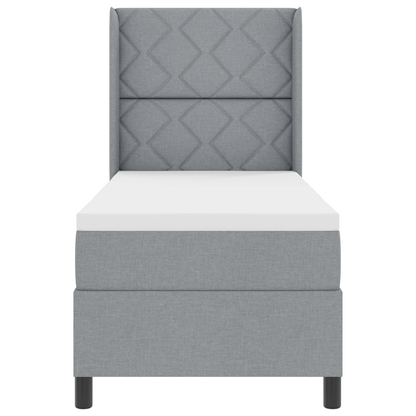 Boxspringbed met matras en LED stof lichtgrijs 80x200 cm
