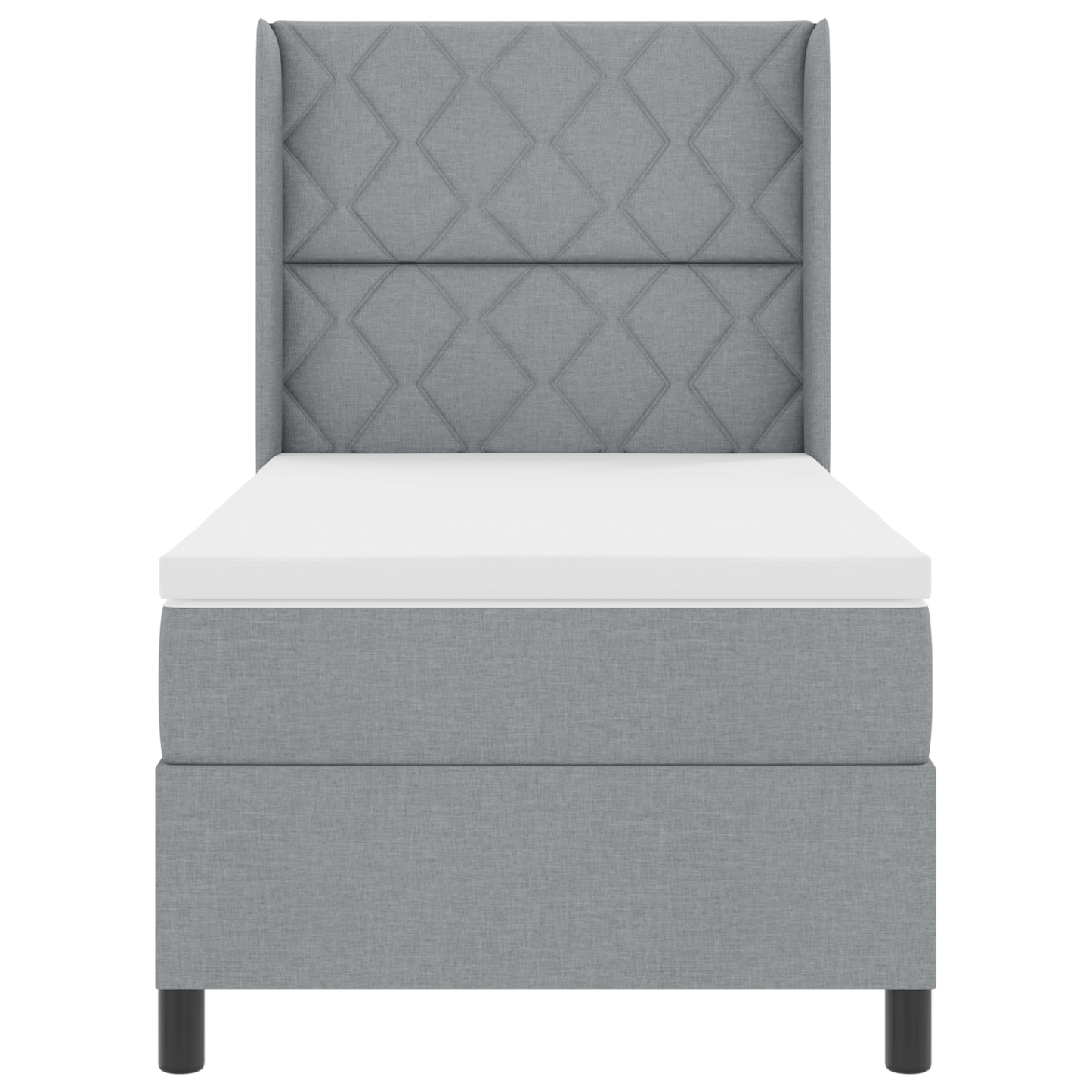 Boxspringbed met matras en LED stof lichtgrijs 100x200 cm