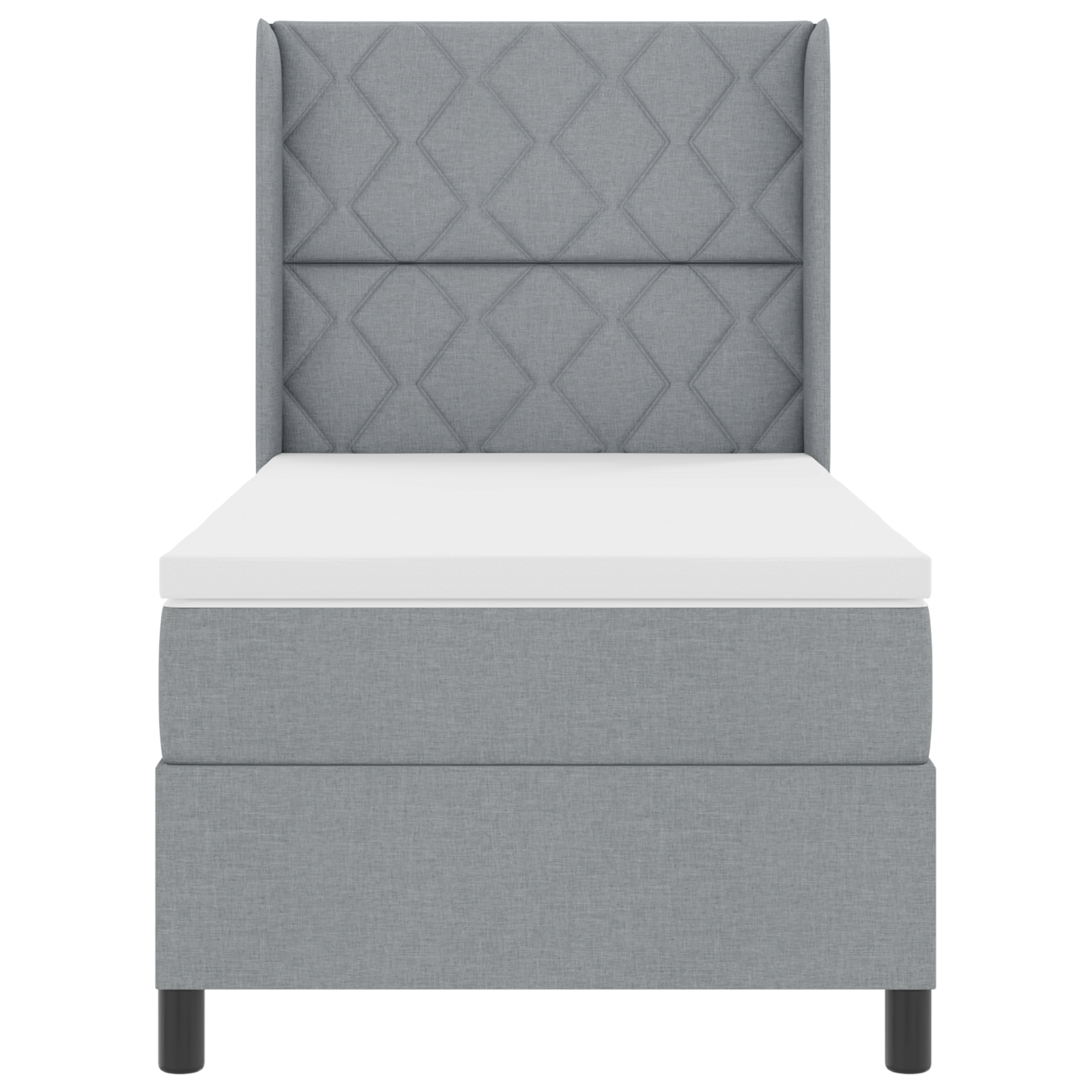 Boxspringbed met matras en LED stof lichtgrijs 100x200 cm