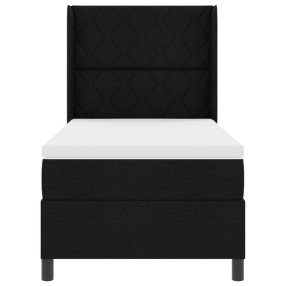 Boxspringbed met matras en LED stof zwart 100x200 cm
