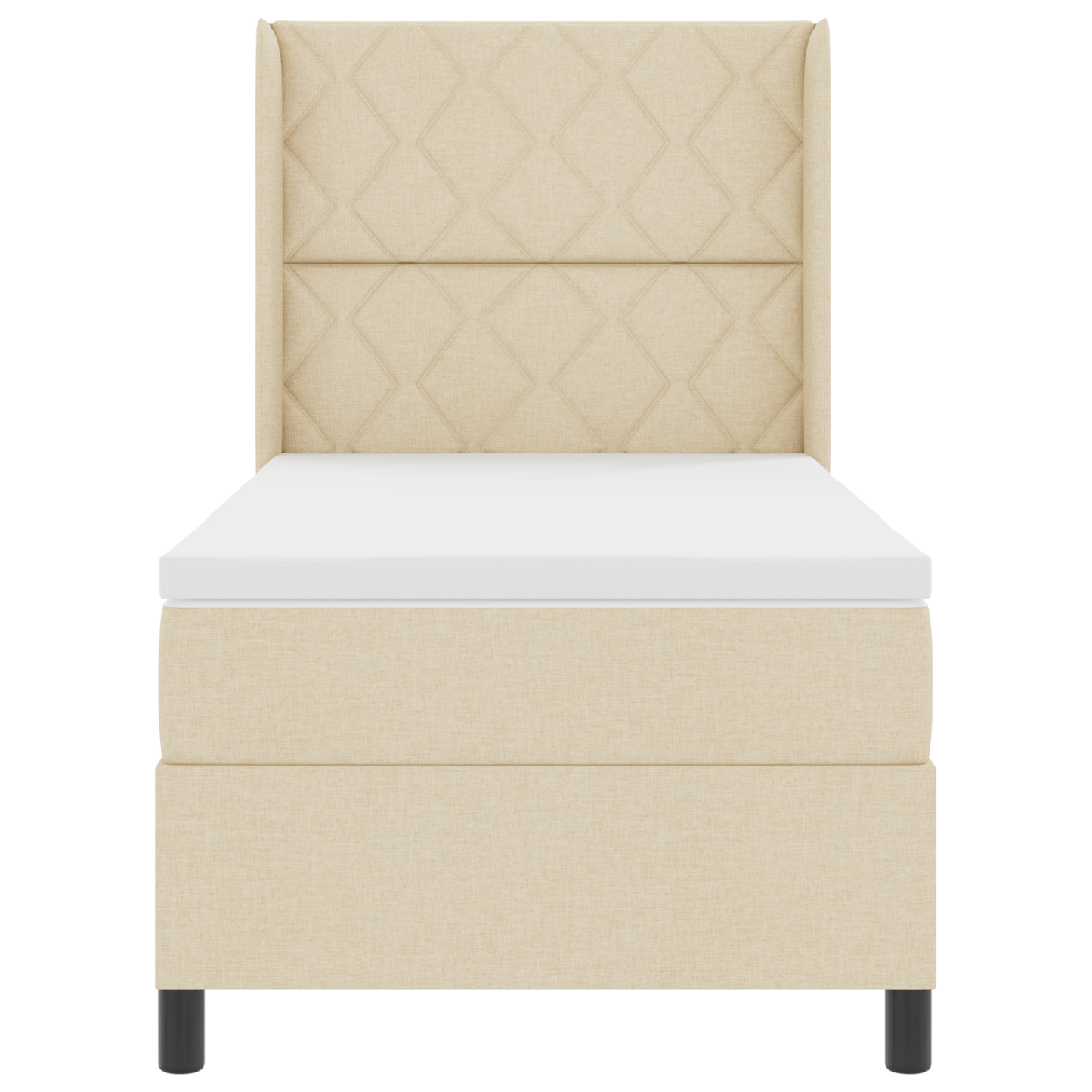 Boxspringbed met matras en LED stof crèmekleurig 100x200 cm
