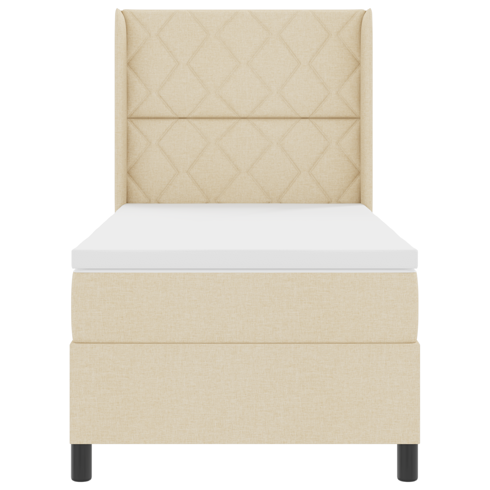 Boxspringbed met matras en LED stof crèmekleurig 100x200 cm