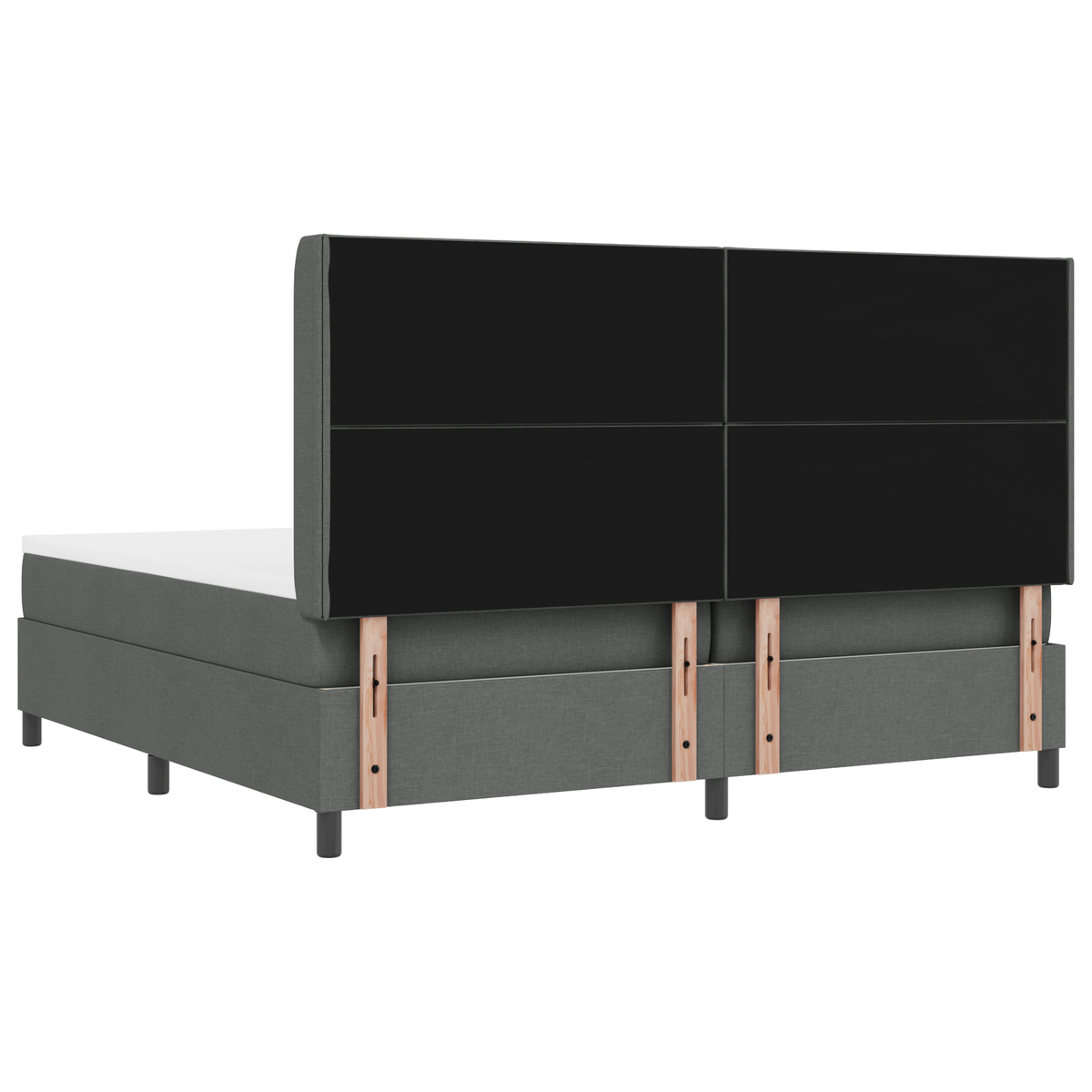 Boxspringbed met matras en LED stof donkergrijs 200x200 cm