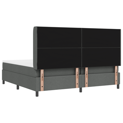 Boxspringbed met matras en LED stof donkergrijs 200x200 cm