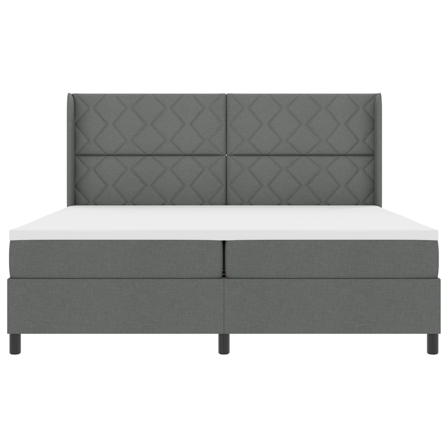 Boxspringbed met matras en LED stof donkergrijs 200x200 cm