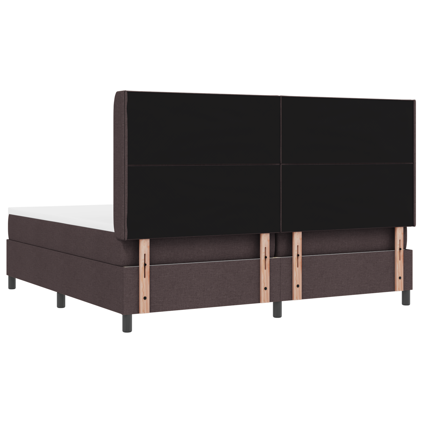 Boxspring Bed met Matras & LED Donkerbruin 200x200 cm Stoffering
