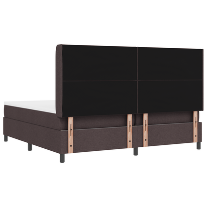 Boxspring Bed met Matras & LED Donkerbruin 200x200 cm Stoffering