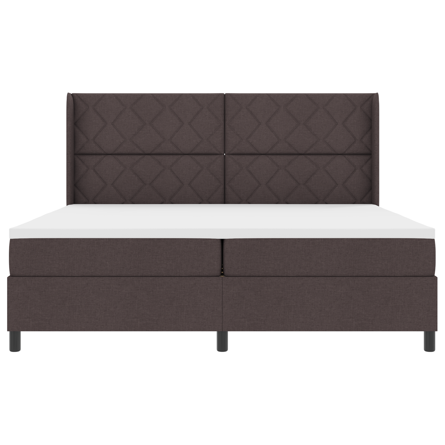 Boxspring Bed met Matras & LED Donkerbruin 200x200 cm Stoffering
