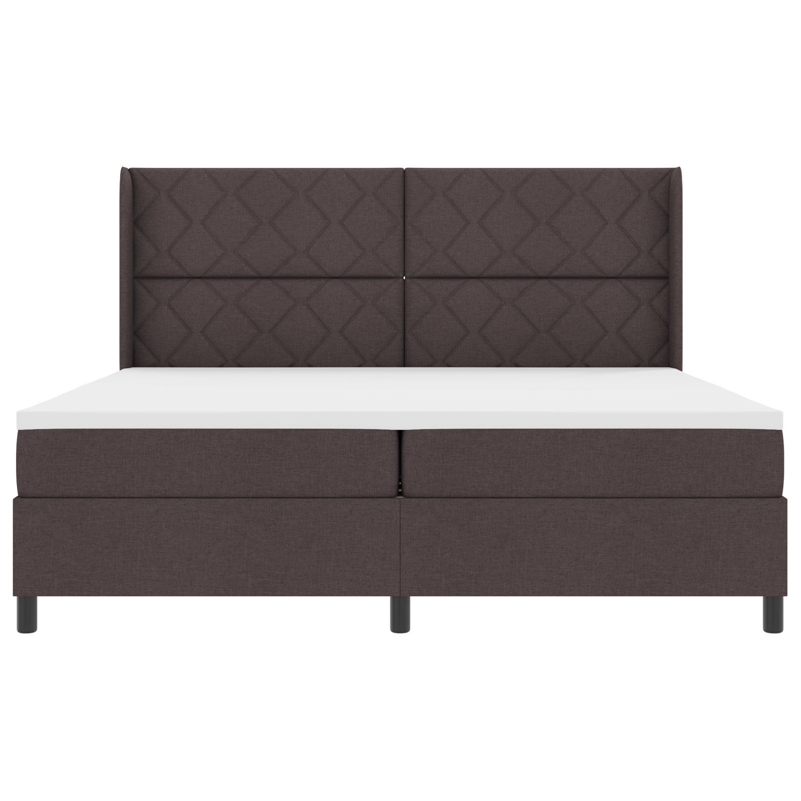 Boxspring Bed met Matras & LED Donkerbruin 200x200 cm Stoffering