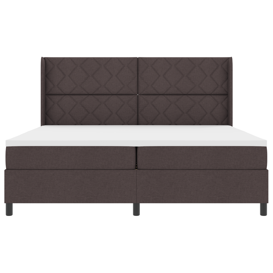 Boxspring Bed met Matras & LED Donkerbruin 200x200 cm Stoffering