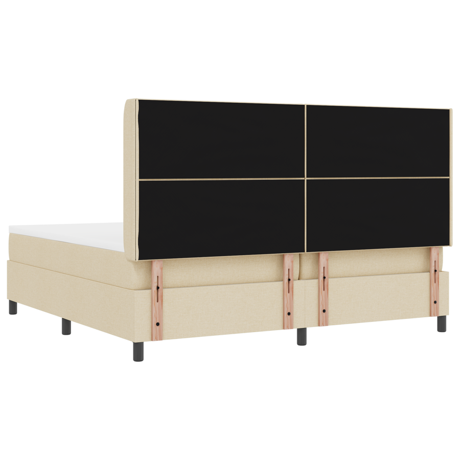 Boxspringbed met matras en LED stof crèmekleurig 200x200 cm