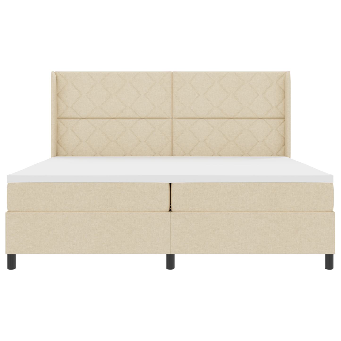 Boxspringbed met matras en LED stof crèmekleurig 200x200 cm