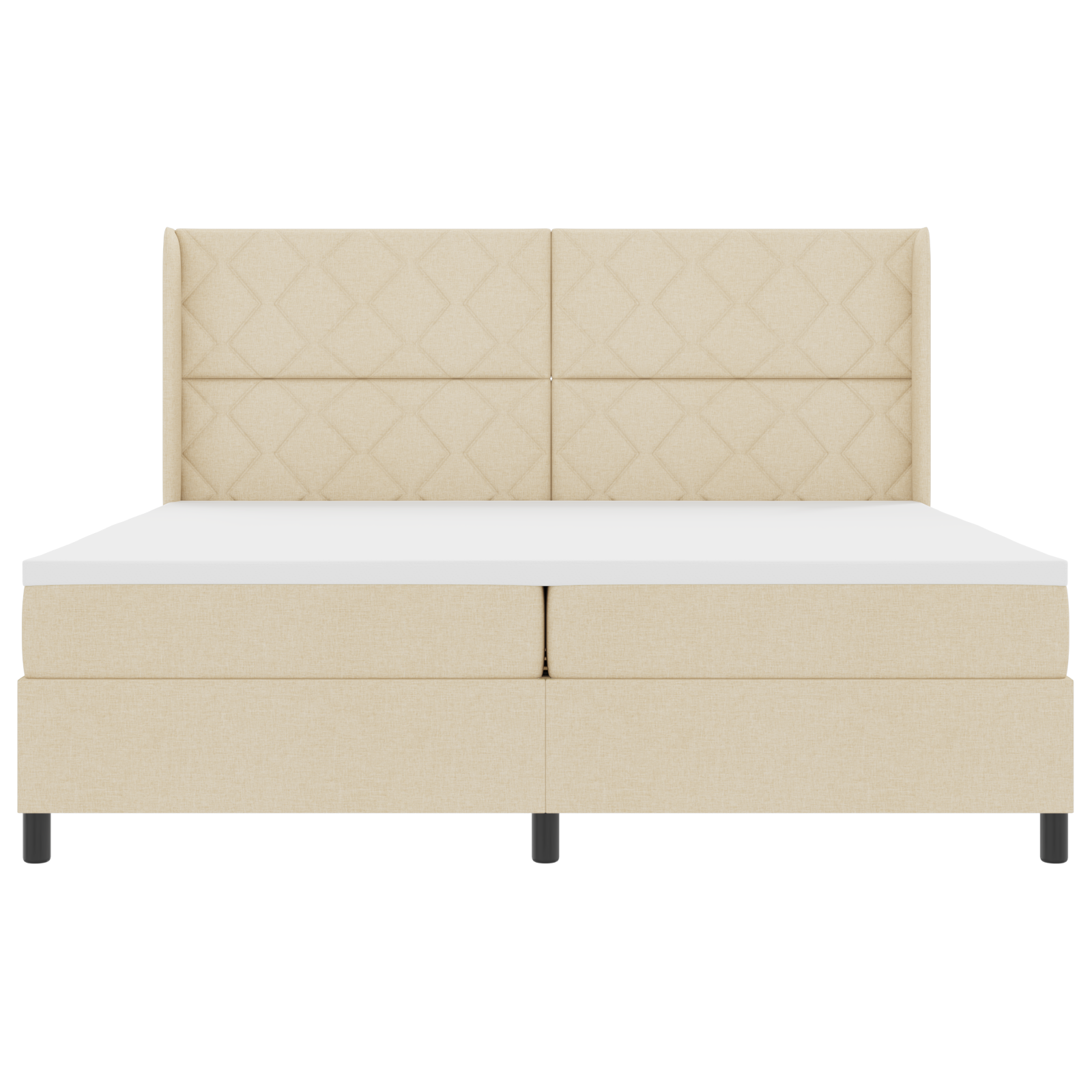 Boxspringbed met matras en LED stof crèmekleurig 200x200 cm
