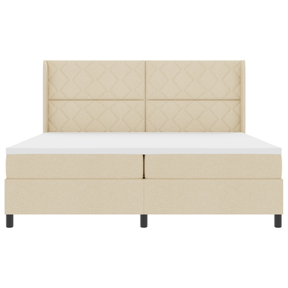 Boxspringbed met matras en LED stof crèmekleurig 200x200 cm