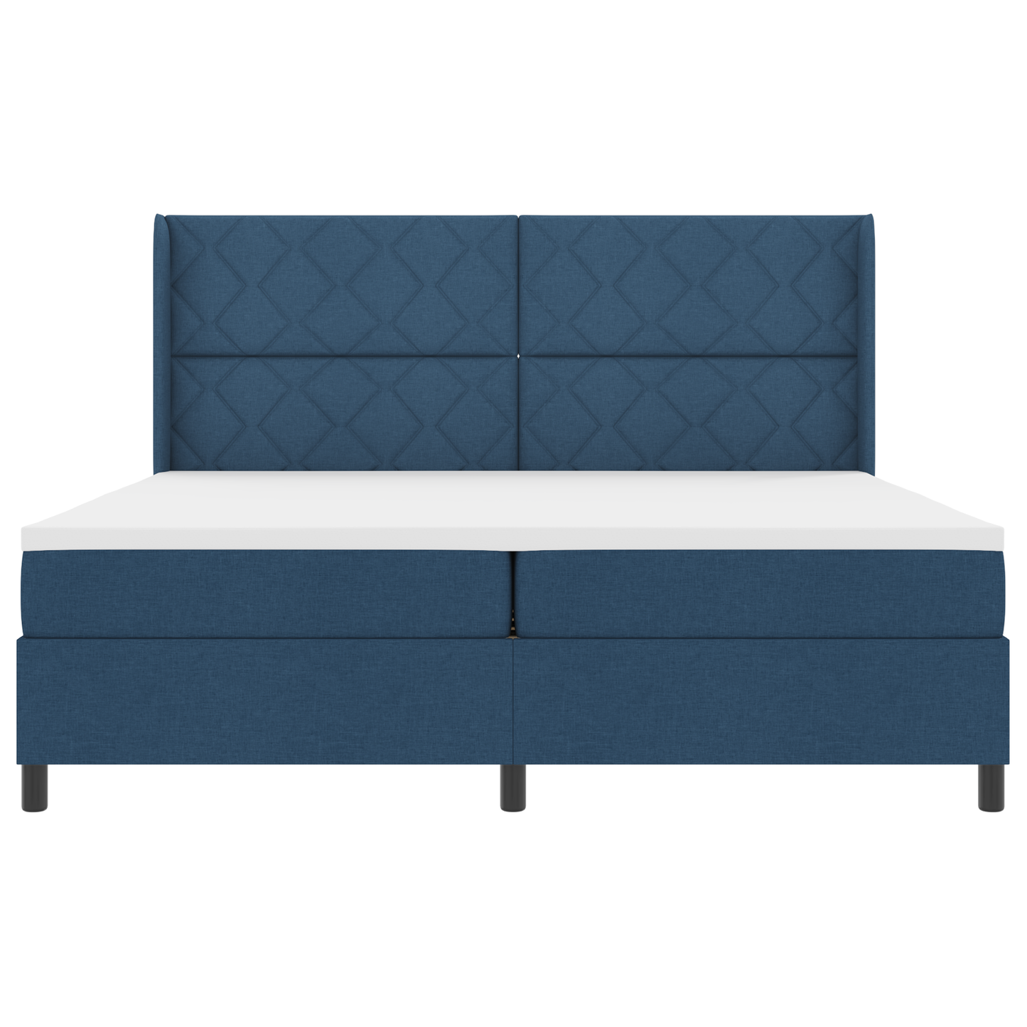 Boxspringbed met matras en LED stof blauw 200x200 cm