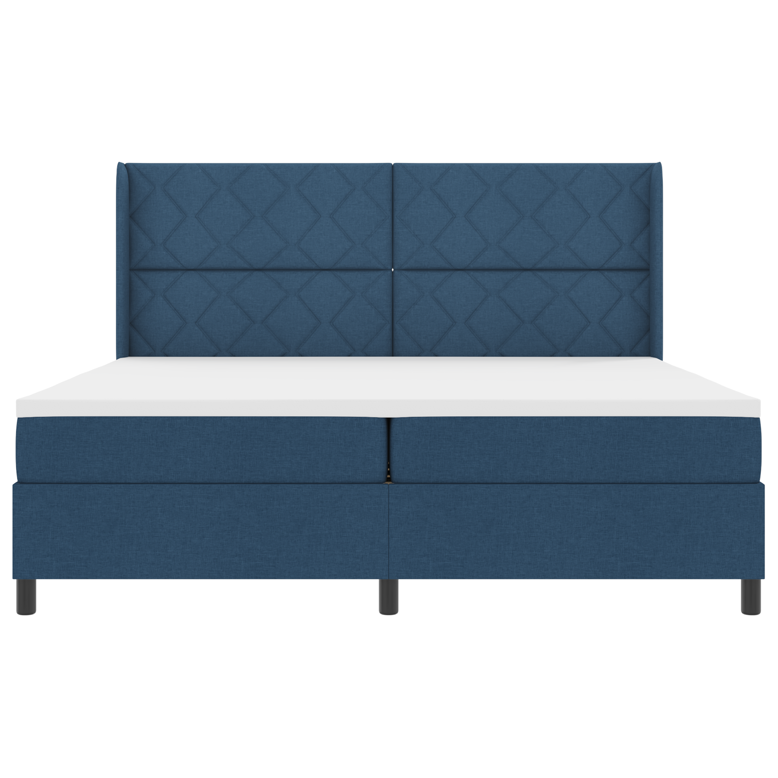 Boxspringbed met matras en LED stof blauw 200x200 cm