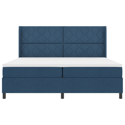 Boxspringbed met matras en LED stof blauw 200x200 cm
