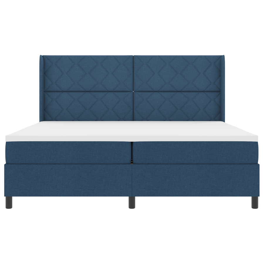 Boxspringbed met matras en LED stof blauw 200x200 cm