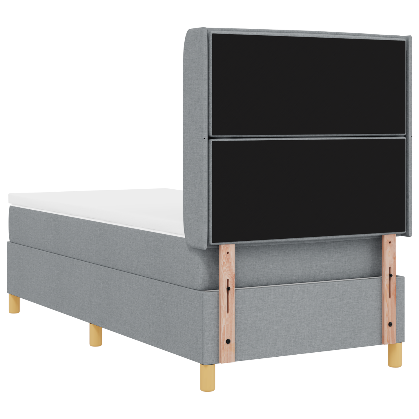 Boxspringbed met matras en LED stof lichtgrijs 80x200 cm