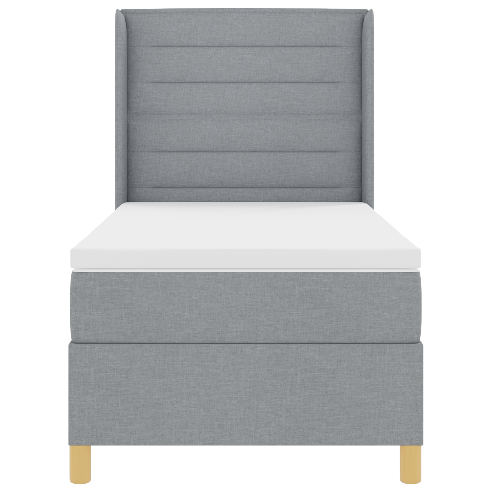 Boxspringbed met matras en LED stof lichtgrijs 80x200 cm