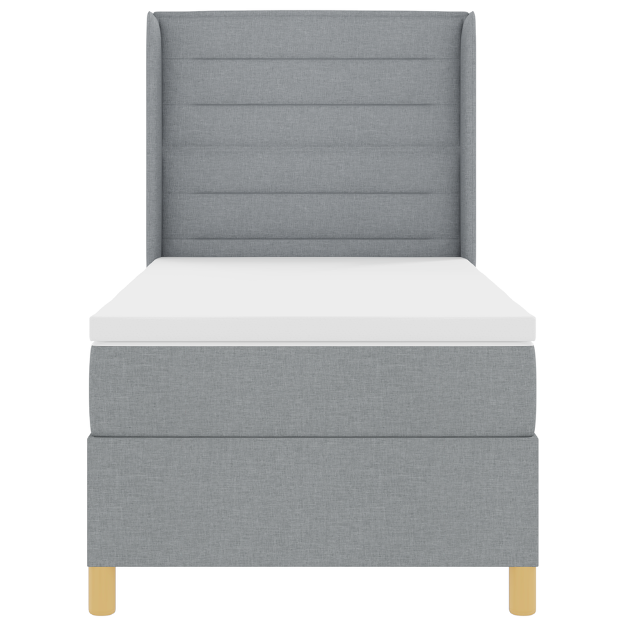 Boxspringbed met matras en LED stof lichtgrijs 80x200 cm