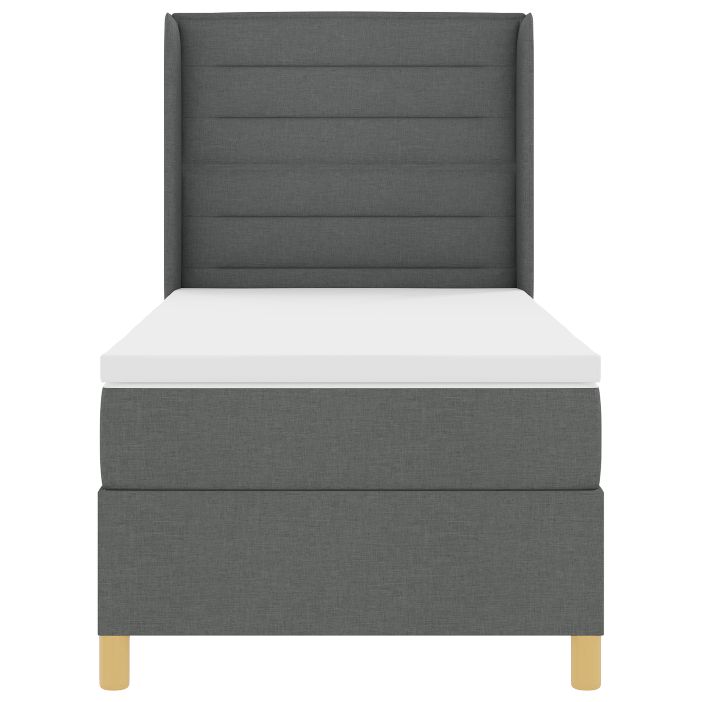 Boxspringbed met matras en LED stof donkergrijs 80x200 cm