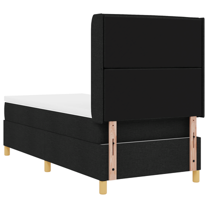 Boxspringbed met matras en LED stof zwart 80x200 cm