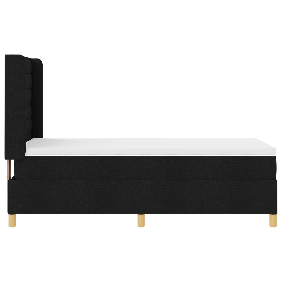 Boxspringbed met matras en LED stof zwart 80x200 cm