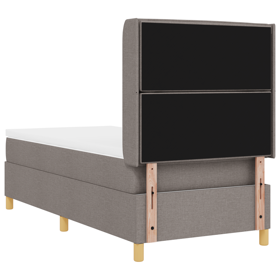 Boxspringbed met matras en LED stof taupe 90x190 cm