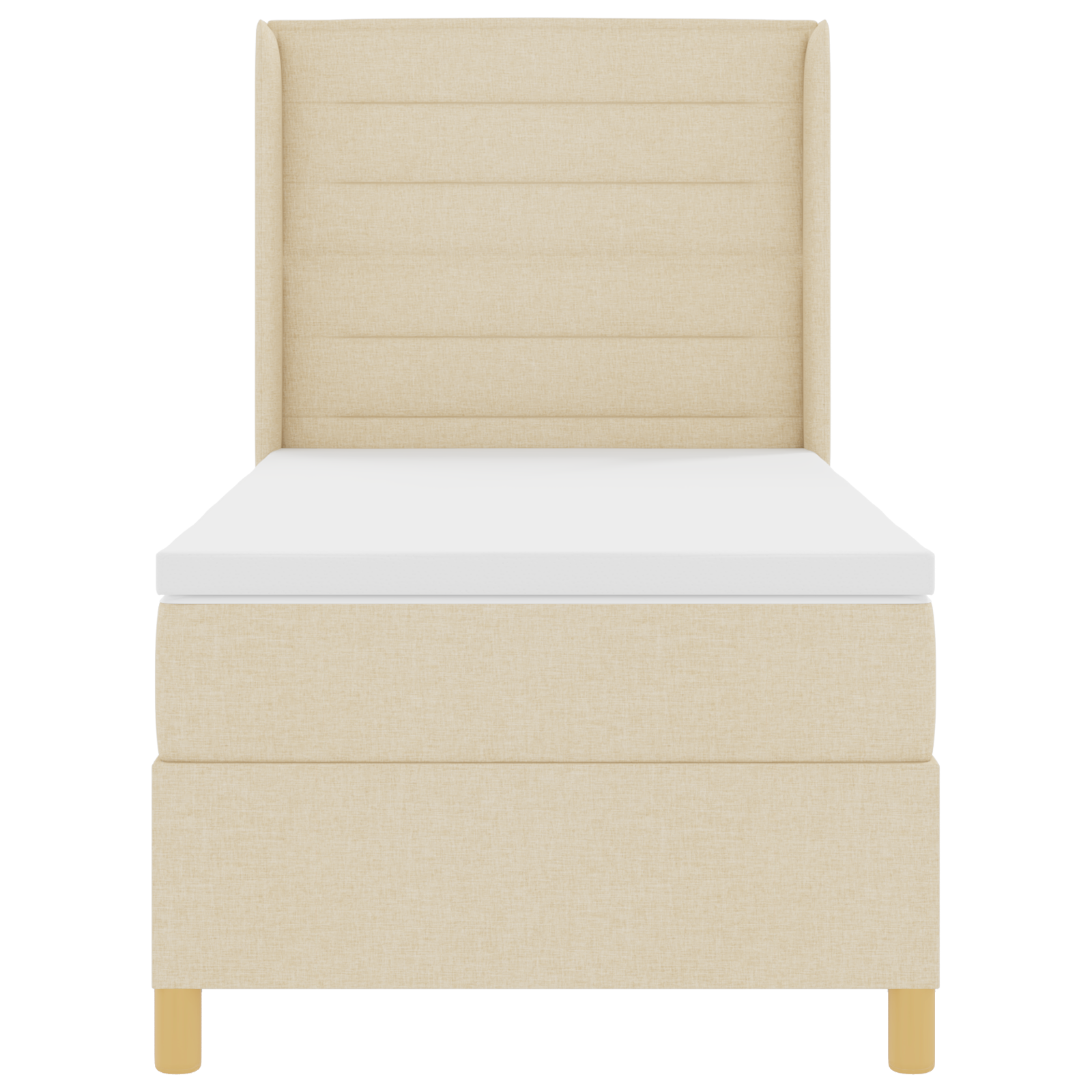 Boxspringbed met matras en LED stof crèmekleurig 90x190 cm