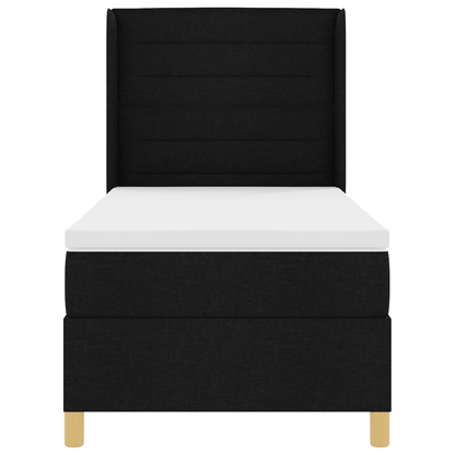 Boxspringbed met matras en LED stof zwart 90x200 cm