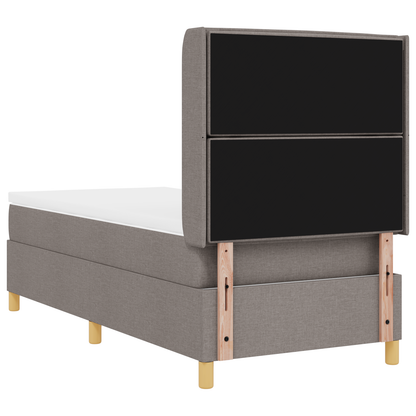 Boxspringbed met matras en LED stof taupe 90x200 cm