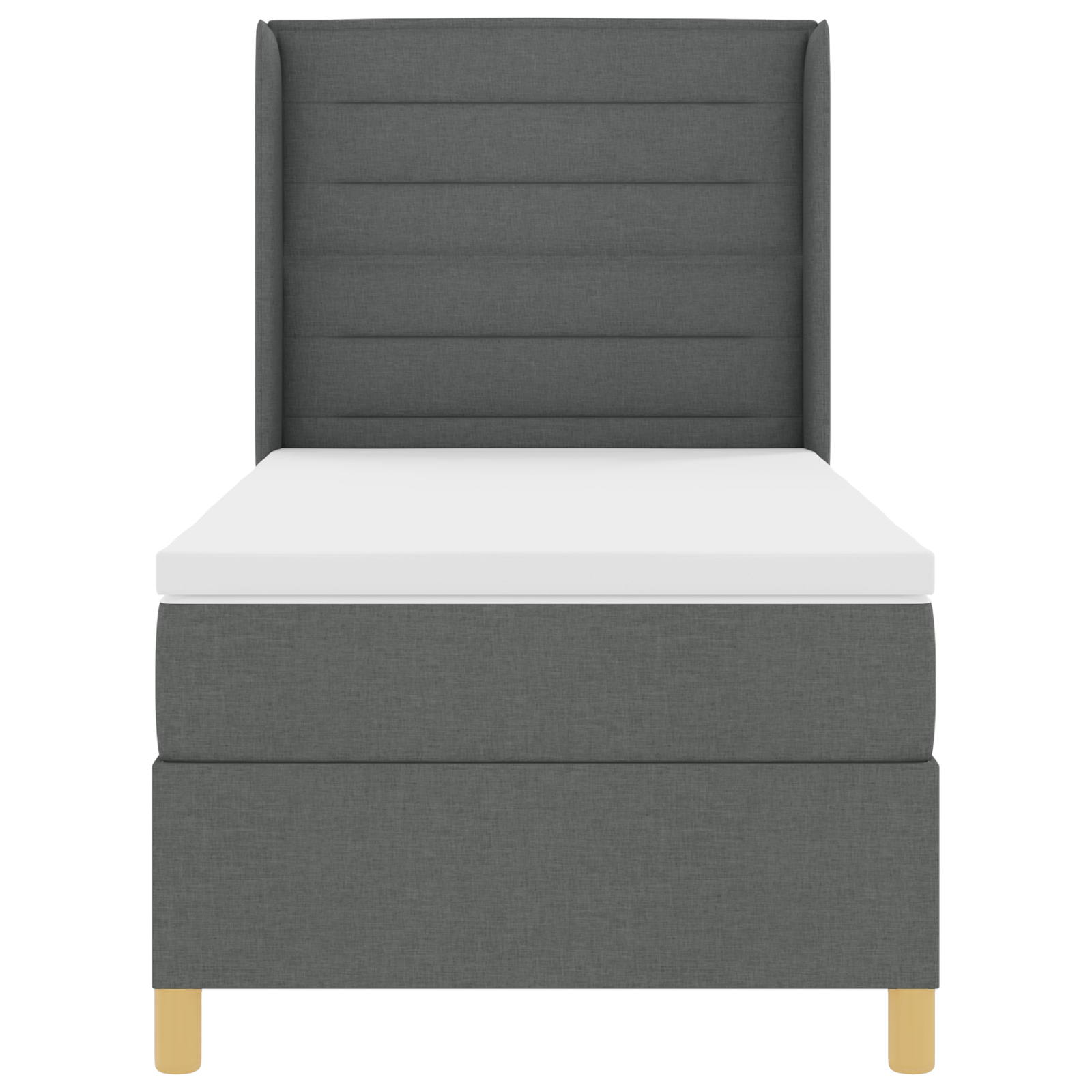 Boxspringbed met matras en LED stof donkergrijs 100x200 cm