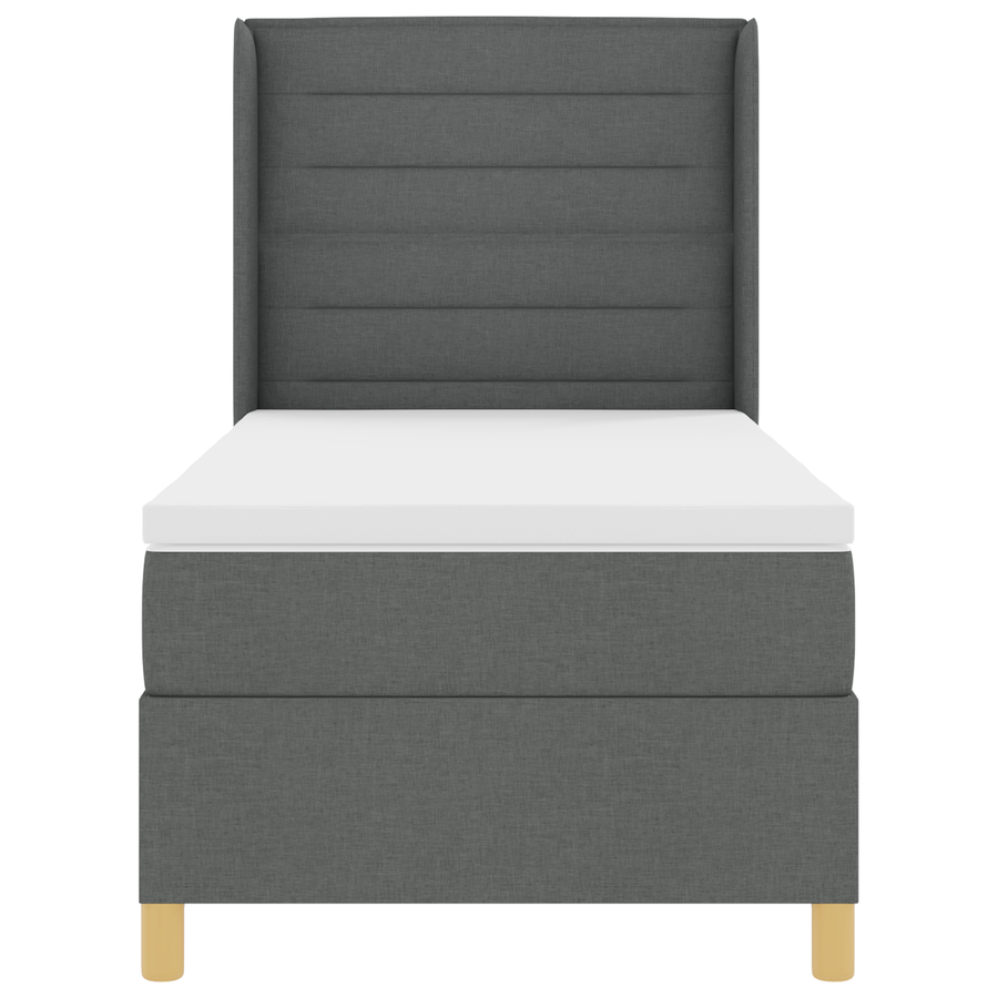 Boxspringbed met matras en LED stof donkergrijs 100x200 cm
