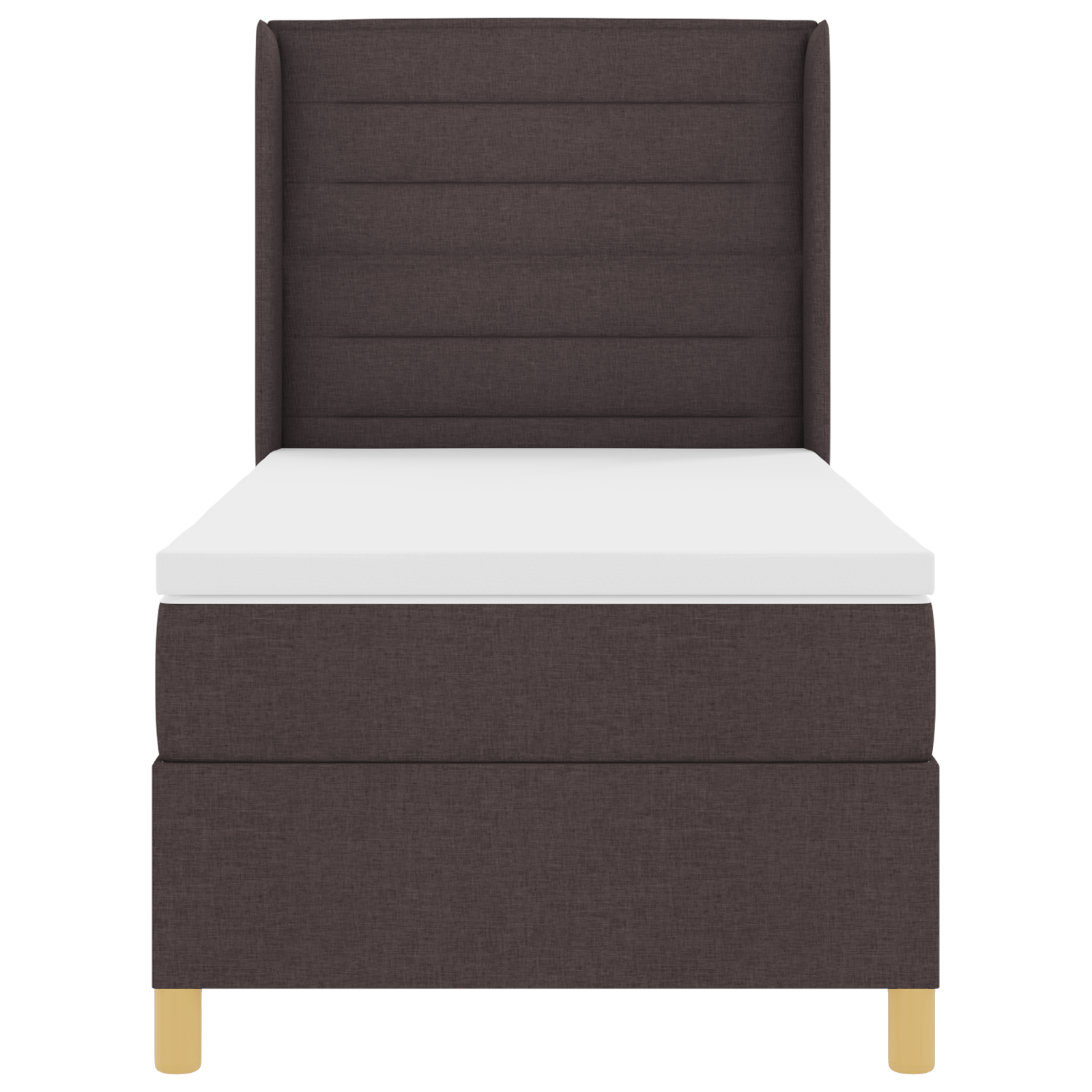 Boxspringbed met matras en LED stof donkerbruin 100x200 cm