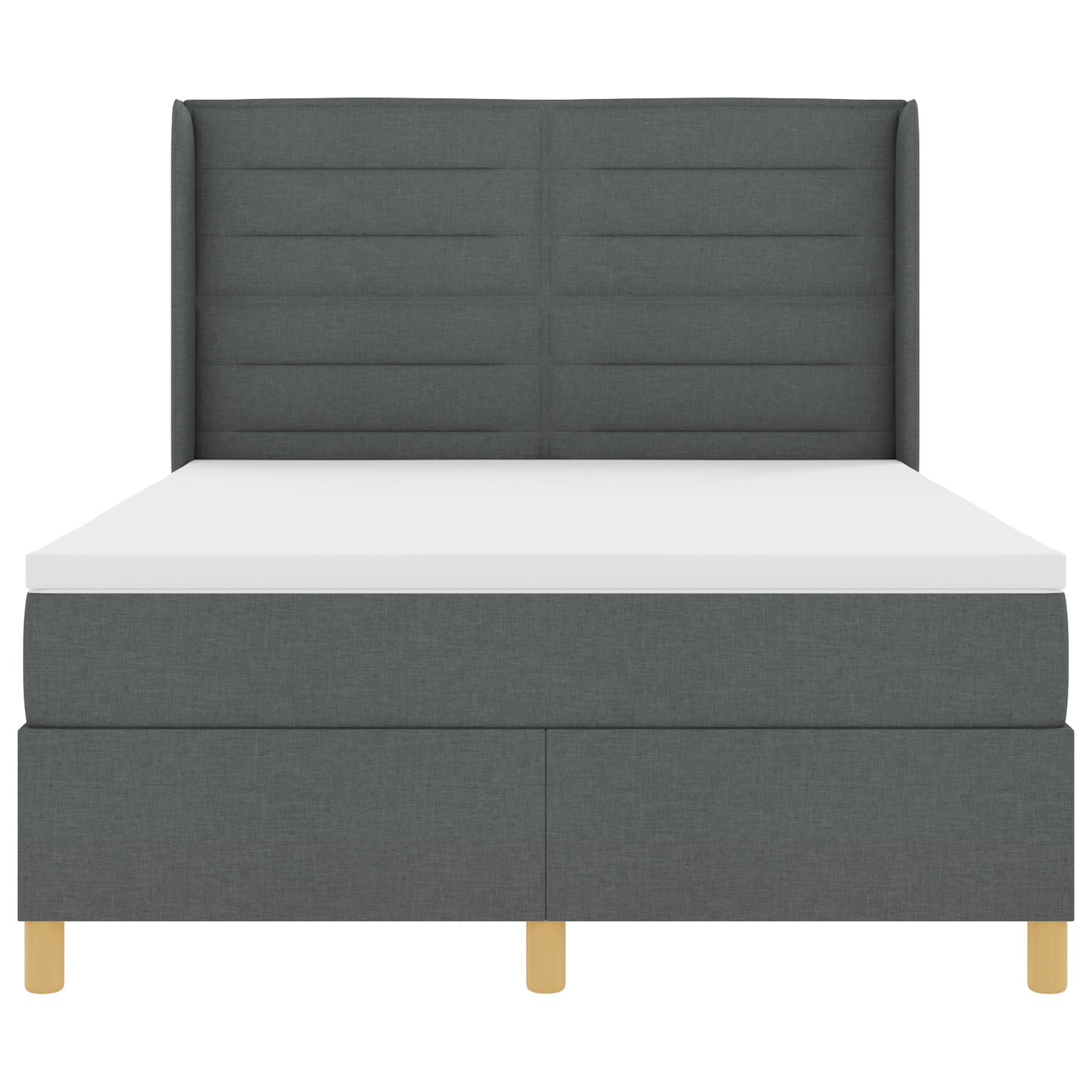 Boxspringbed met matras en LED stof donkergrijs 140x190 cm