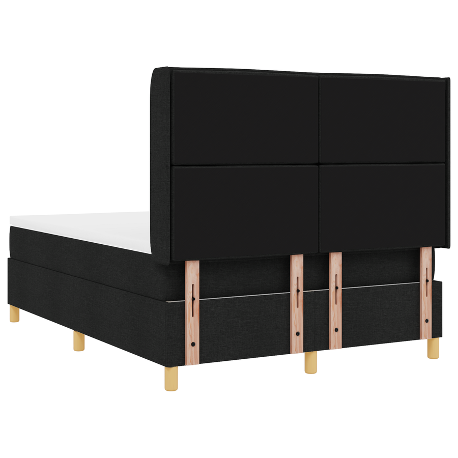 Boxspringbed met matras en LED stof zwart 140x190 cm
