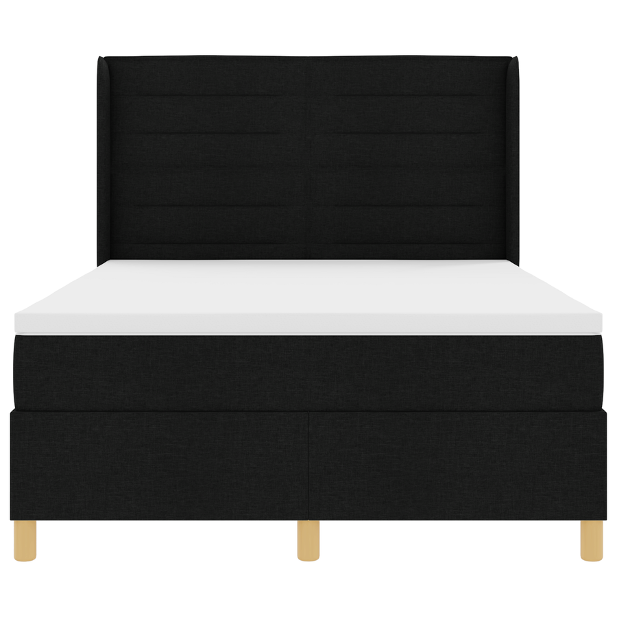 Boxspringbed met matras en LED stof zwart 140x190 cm