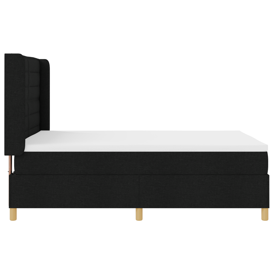 Boxspringbed met matras en LED stof zwart 140x190 cm