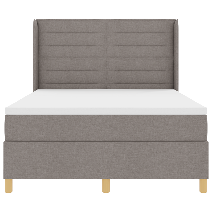 Boxspringbed met matras en LED stof taupe 140x190 cm