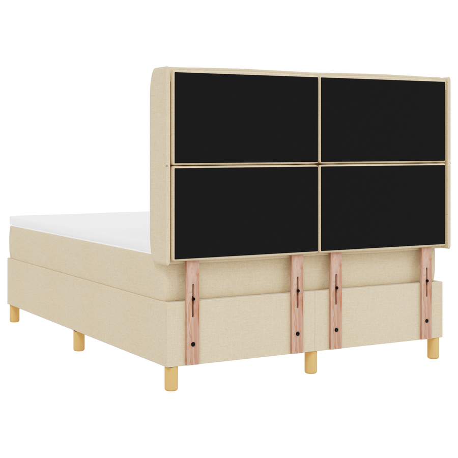 Boxspringbed met matras en LED stof crèmekleurig 140x190 cm