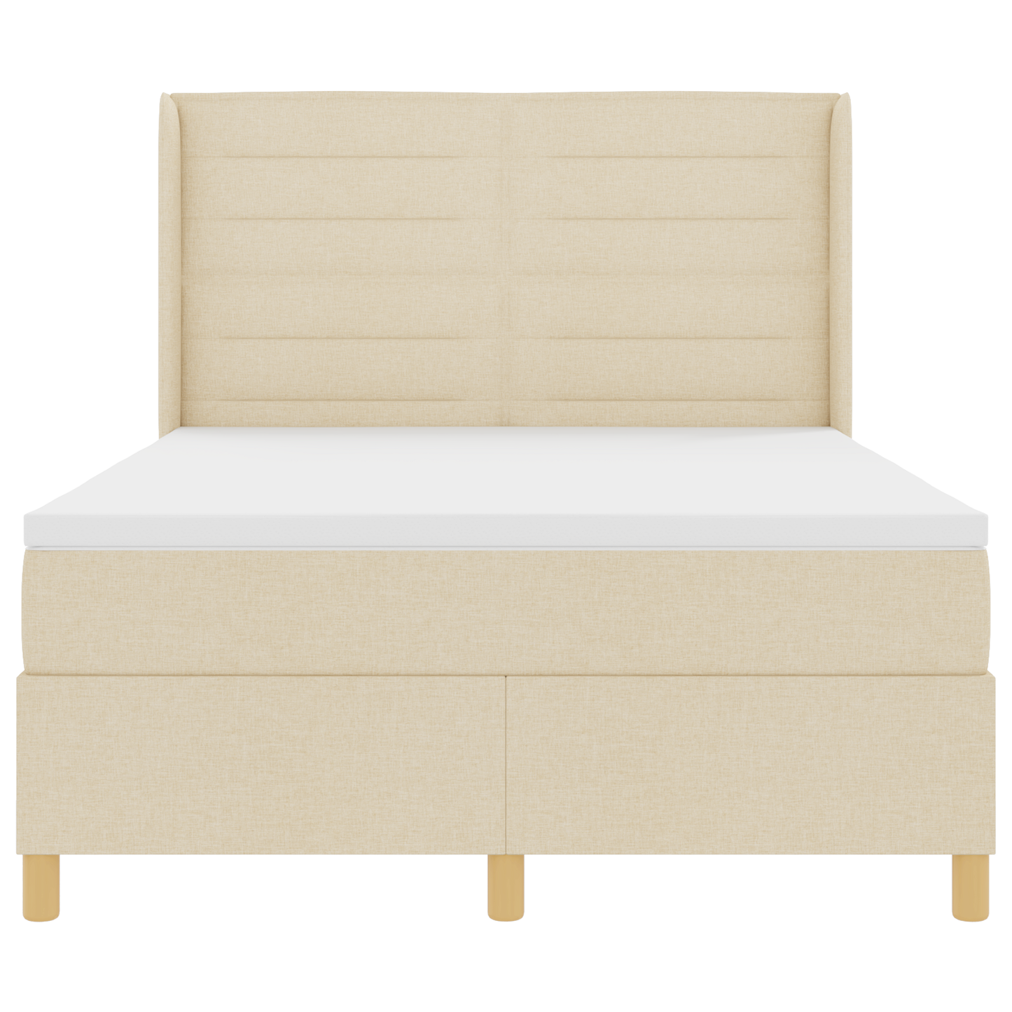 Boxspringbed met matras en LED stof crèmekleurig 140x190 cm