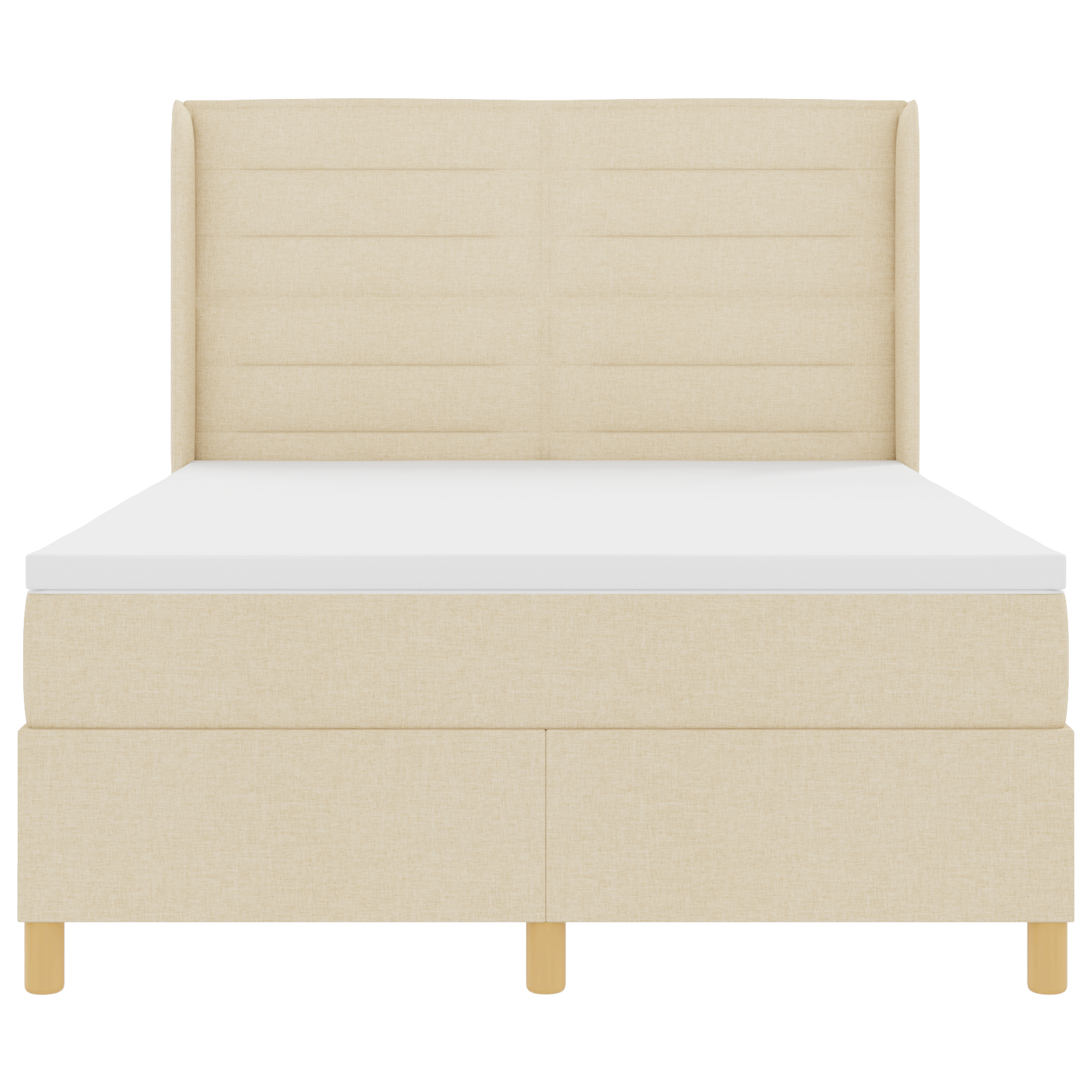 Boxspringbed met matras en LED stof crèmekleurig 140x190 cm