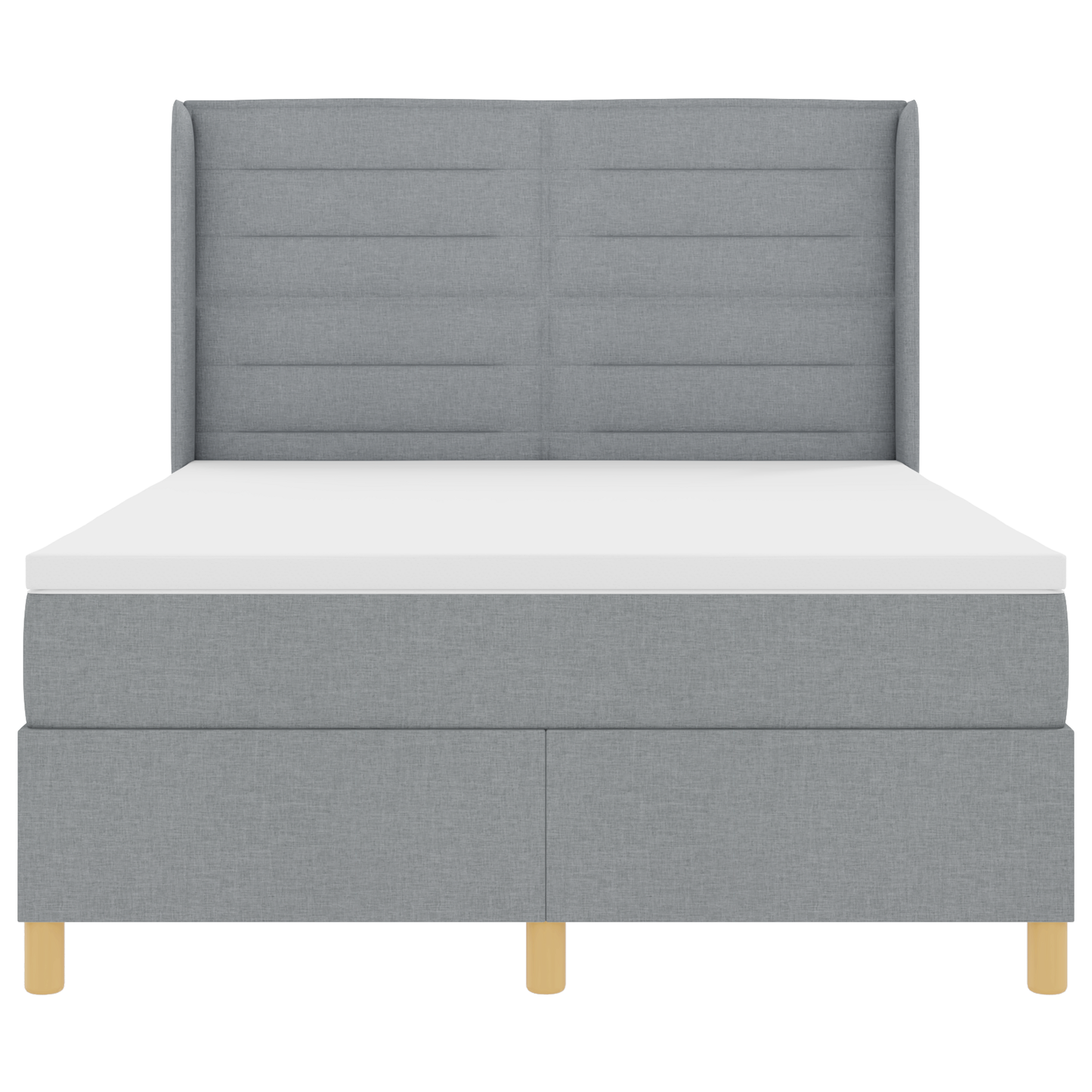 Boxspringbed met matras en LED stof lichtgrijs 140x200 cm